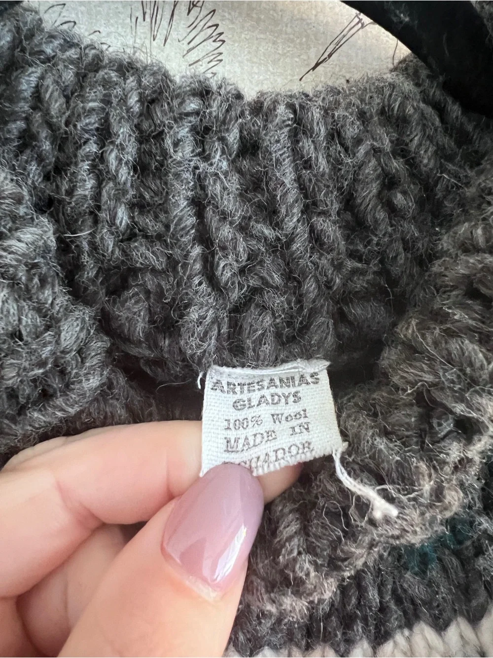 Vintage artesanias gladys Nordic fair isle sweater chunky knit